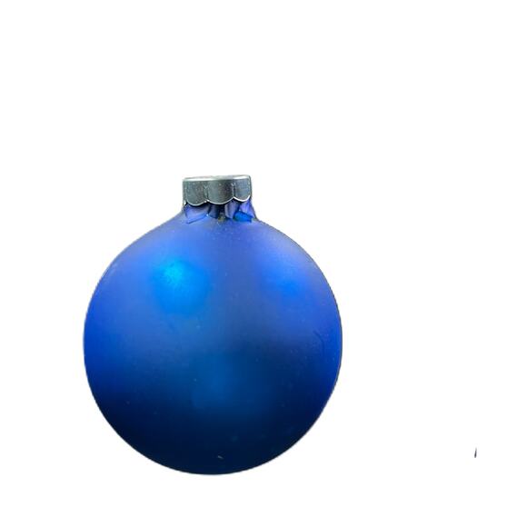 Shiny Brite 2-3/4" Matte Blue Blown Glass Ornaments Set of 2 - Picture 2 of 3
